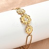 304 Stainless Steel Micro Pave Clear Cubic Zirconia Daisy Link Bracelets BJEW-F533-01B-G-2