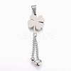 304 Stainless Steel Rhinestone Big Pendants STAS-F168-41P-2