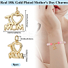 8Pcs Mother's Day Rack Plating Brass Charms KK-BBC0013-94-2