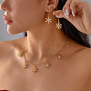 Alloy Rhinestone Snowflake Pendant Necklace & Stud Earrings Set for Women FS-WGDD9A4-09-2