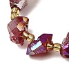 Electroplated Raw Rough Natural Amethyst Beads Strands G-Z131-J02-12-4