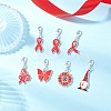 7Pcs 7 Styles Awareness Ribbon Theme Alloy Enamel Pendant Decorations HJEW-JM03383-1
