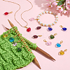 28Pcs 7 Colors Faceted Heart Glass Pendants Decoration HJEW-PH02040-4