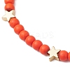 Dyed Synthetic Turquoise Beads Stretch Bracelets for Women Men BJEW-JB11311-02-3