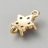 Light Gold Plated Brass Pave Glass Connector Charms KK-CJC0001-38KCG-04-2