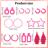 8 Pairs 8 Style Acrylic Hollow Out Rectangle & Tassel Dangle Stud Earrings EJEW-AN0001-93-2