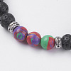 Natural Lava Rock Beads Stretch Bracelets BJEW-I241-12N-2