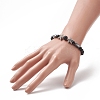 3Pcs 3 Style Natural Lava Rock & Black Onyx Beaded Stretch Bracelets Set BJEW-JB09237-3