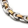 Ion Plating(IP) Two Tone 201 Stainless Steel Link Chain Bracelet BJEW-B078-29GP-2