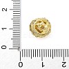 Brass Micro Pave Cubic Zirconia Beads KK-Z095-04G-02-3