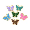 Rack Plating Brass Enamel Butterfly Connector Charms KK-A234-026G-1