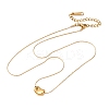 304 Stainless Steel Bean Pendant Necklaces for Women NJEW-K255-40G-4