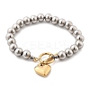 304 Stainless Steel Beaded Stretch Bracelets for Women BJEW-C089-06GP-4