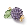 Pave Disco Ball Beads with Transparent Acrylic Charms and 304 Stainless Steel Bead Caps and Brass Ball Head pins Pendants X-PALLOY-TA00243-4