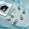 Alloy Cabochon Settings Keychain with Iron Findings and Glass Cabochons KEYC-DC00001-6