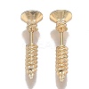 PVD Vacuum Plating 304 Stainless Steel Unisex Punk Hip-hop Rock Nail Shape Screw Pierced Stud Earrings EJEW-F261-01F-1