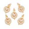 SHEGRACE Brass Micro Pave Clear Cubic Zirconia Fold Over Clasps XGRQ5K449-841G-1