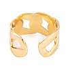 PVD Vacuum Plating 304 Stainless Steel Curb Chain Open Cuff Rings for Women RJEW-G316-11G-3