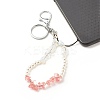 Synthetic & Natural Gemstone with Acrylic Bracelet Keychain HJEW-JM00689-2