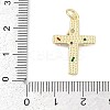 Brass Micro Pave Clear Cubic Zirconia Pendants KK-G522-51G-04-3
