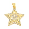 Rack Plating Brass Micro Pave Clear Cubic Zirconia Pendants KK-K341-74G-1
