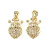Brass Micro Pave Clear Cubic Zirconia Pendants ZIRC-I367-13G-02-1