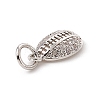 Brass Micro Pave Clear Cubic Zirconia Egg Charms ZIRC-F132-52P-3