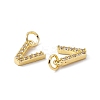Real 18K Gold Plated Brass Micro Pave Clear Cubic Zirconia Charms KK-E068-VB452-V-3