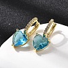 Brass Micro Pave Cubic Zirconia Heart Hoop Earrings EJEW-H171-07G-5