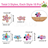 30Pcs 3 Style Transparent Acrylic Pendants KY-CA0001-30-2