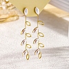 Fringed Plastic Pearl Leaf Stud Earrings for Elegant Ladies Party Jewelry NT4141-1