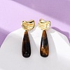 Natural Mixed Stone Teardrop Dangle Stud Earrings EJEW-P320-01G-M-3