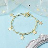 Golden 304 Stainless Steel Charm Bracelets with Brass Paperclip Chains BJEW-JB10031-4