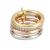 Brass Micro Pave Cubic Zirconia Plain Band Finger Rings for Women RJEW-P160-01G-MC-4