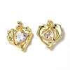 Brass Micro Pave Cubic Zirconia Pendants KK-P223-51G-03-1