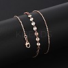 Brass Cable & Flat Sequin Chains Necklaces for Women NJEW-D302-40RG-2