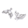 Brass Micro Pave Cubic Zirconia Pendants KK-B134-39S-2
