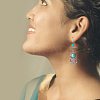 10pcs Turquoise+alloy pendant Vintage alloy earring head diy handmade material(5 styles) JX575A-7