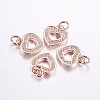 Long-Lasting Plated Brass Micro Pave Cubic Zirconia Charms ZIRC-F069-50RG-1