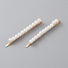 Ferroalloy Plastic Pearl Beads Hair Bobby Pins FIND-WH0101-04A-1