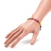 Synthetic Turquoise(Dyed) Cross Beaded Stretch Bracelet BJEW-JB08450-01-3