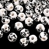 Floral Printed Porcelain Beads PORC-Q201-6mm-5-1