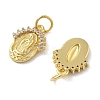 Brass Micro Pave Cubic Zirconia Pendants KK-C092-19B-G-2