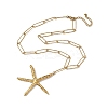 304 Stainless Steel Starfish Shaped Pendant Necklaces for Women NJEW-L467-02G-3