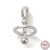 Anti-Tarnish Rhodium Plated 925 Sterling Silver Locket Style Planet Pinch Bails LS-STER-NH0001-55A-P-2