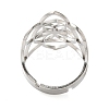 Non-Tarnish Hollow Flower 304 Stainless Steel Adjustable Rings for Women RJEW-N048-06P-3