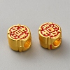 Alloy Enamel European Beads ENAM-WH0058-034B-2