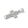304 Stainless Steel Micro Pave Cubic Zirconia Pendants STAS-Z107-08P-15-2