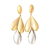 304 Stainless Steel Two Tone Dangle Stud Earrings EJEW-M104-01B-PG-2