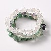 Multi-strand Gemstone Chips Stretch Bracelets X-BJEW-PH00610-04-2